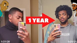 1 YEAR HAIR GROWTH  MENS 4C AFRO JOURNEY SLIDESHOW [upl. by Nadabb236]