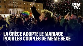 La Grèce devient le 37e pays au monde à légaliser le mariage homosexuel [upl. by Schultz]