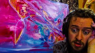 Acrylic and EL Wire Painting Timelapse [upl. by Neellek]