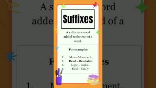 Suffixes  What are Suffixes  English Grammar  The Study Corner  suffixes grammar shorts [upl. by Durant538]