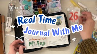 Real Time Journal With Me Hobonichi Techo  Mount Fuji Japan [upl. by Nylqcaj]