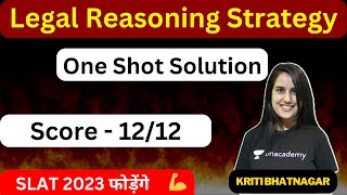 🔴SLAT 2023  Complete Strategy to score 1212 in Legal Reasoning  SLAT 2023  Unacademy CLAT slat [upl. by Redle]