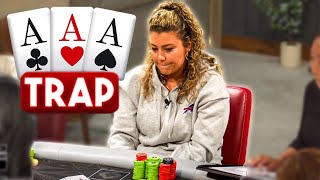 SHE TRAPS ACES IN 3WAY POT [upl. by Driscoll925]