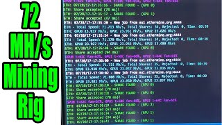 Ethereum Mining Rig 72 MegaHashes  3× RX480 RED DEVIL Graphics cards  Full Setup Guide [upl. by Kenward]