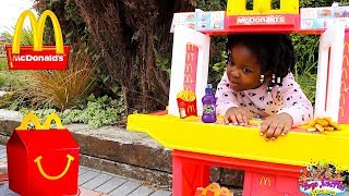 MCDONALDS Drive Thru Pretend Play Happy Meal For Children [upl. by Hasty879]