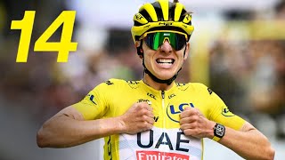 TOUR DE FRANCE 2024  Compilation choc  Les 14 attaques dévastatrices de Pogacar [upl. by Ygief]