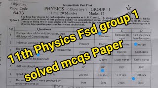 Mcqs 11th physics FSD board group 1 paper 2024 1st year physics paper 2024 [upl. by Junko467]