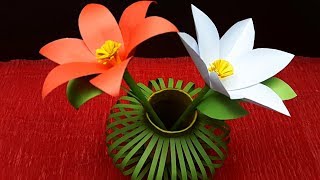 DIY  Awesome Paper Flower Making Tutorials with Flower Vase  Reuse Idea [upl. by Pozzy302]