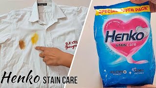 Henko Stain Care Detergent Powder Review in Hindi Test on Turmeric amp Coffee Stain Henko Stain Care [upl. by Narton489]