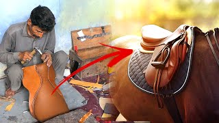 Handmade saddle making  polo english horse saddle made with great sakils  western saddle and pads [upl. by Adnawot]