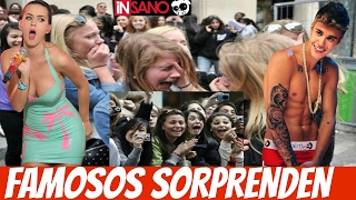 FAMOSOS SORPRENDEN A SUS FANS CELEBRITIES SURPRISE FANS RECOPILACION [upl. by Prebo]