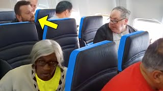 Man Angrily Mocks Black Woman On Plane But He Has No Idea Who Is Behind Him [upl. by Arahk]