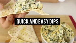 Quick Dips Recipes  How to Make Spinach Artichoke amp Tzatziki [upl. by Adaner]