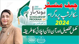 CM Punjab Honhaar Scholarship Program 2024  How to Apply Online for Honhaar Scholarship [upl. by Gonzales945]