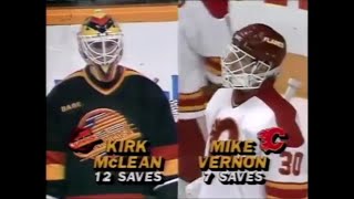 NHL 1989  Semifinal  Game 7  Play off  Mike Vernon vs Kirk McLean [upl. by Seleta]