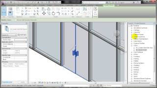 REVIT Placing a door in a curtain wall [upl. by Meluhs]