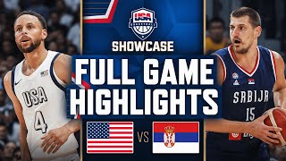 USA vs SERBIA  USAB SHOWCASE  FULL GAME HIGHLIGHTS  July 17 2024 [upl. by Elynad]