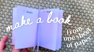 How to make a book from one sheet of paper  no glue [upl. by Dett]