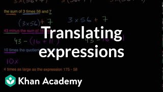 Translating expressions with parentheses  Algebric thinking  5th grade  Khan Academy [upl. by Berner207]