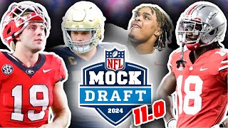 2024 NFL First Round Mock Draft For All 32 Picks 110 W Trades Two Weeks From the Draft [upl. by Stacie]