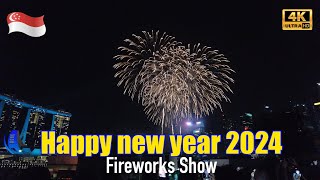 4K 🇸🇬 Happy New Year 2024  Singapore Fireworks Show ShineWalkingTour [upl. by Paugh]