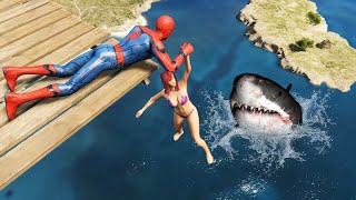 GTA 5 SpiderMan Ragdolls Compilation 2 Funny Video [upl. by Gerrit527]