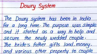 Dowry System Essay in English  Essay Writing on Dowry System in English  Paragraph on Dowry System [upl. by Icram]