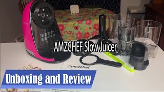 AMZCHEF Slow Juicer Unboxing and Review Juicer with very high juicing capacity [upl. by Gil39]