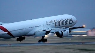 Heavy Crosswind  Emirates 777300ER Landing at Adelaide Airport A6ECV [upl. by Eilrahs]