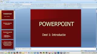 Cursus Powerpoint deel 1 introduktie [upl. by Kreager592]