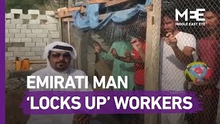 UAE man holds Indian workers in cage [upl. by Ermanno]