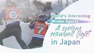 Worlds Interesting Winter Sports A serious snowball fight in Japan [upl. by Drageruaeb]