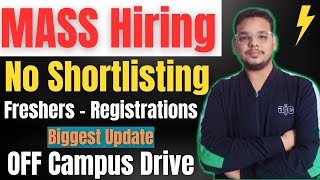 Direct Mass Hiring  OFF Campus Drive For 2024  2023  2022  2021 Batch Hiring  Freshers Job [upl. by Nodnorb]