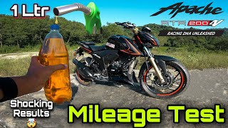 Apache RTR 200 4v BS6⚡ Urban mode  Mileage Test ⛽  Amazing Results 💥 apache rtr viral [upl. by Sauncho619]