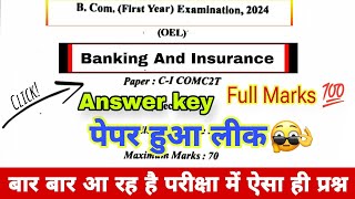 Banking And Insurance  Question Paper 202425  Banking and insurance important questions  bcom [upl. by Hras]