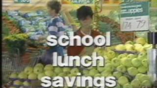 1985 Canadian commercial  Loblaws  School Lunch Savings [upl. by Slen]