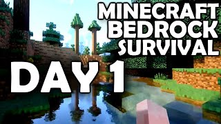 Minecraft Bedrock Survival part 1  Minecraft Windows 10 RTX DAY 1  BASEMENT [upl. by Ardnasella299]