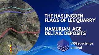 Lee Quarry Geology The Namurian age Upper Haslingden Flags [upl. by Afatsuom]