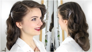 40s Brush Out On Long Hair  Tutorial [upl. by Loseff]