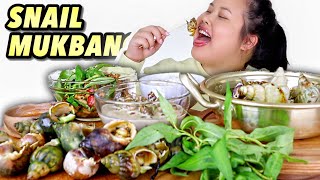 GIANT SNAILS SEAFOOD FEAST ESCARGOT MUKBANG 먹방 EATING SHOW [upl. by Relyuhcs]