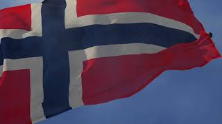 Waving flag and National Anthem of Norway quotJa vi elsker dette landetquot [upl. by Hayne225]