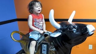 Bull Riding for Kids at the Arcade [upl. by Lamaaj]