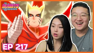 BARYON MODE NARUTO VS ISSHIKI  Boruto Episode 217 Couples Reaction amp Discussion [upl. by Ahsimin]