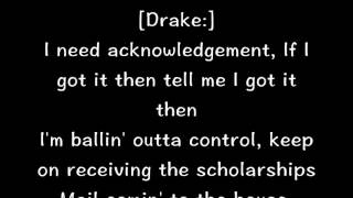 Drake  Scholarships Full Song Lyrics [upl. by Minor344]