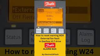 How to reset warning W24 in Danfoss VLT drive danfoss shorts ytshorts ytshort vfd electrical [upl. by Salguod]