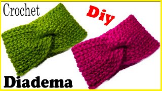 🌈Diadema Tejida a Crochet  Punto Ingles  Paso a Paso  crochet headband [upl. by Renrut]