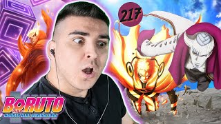 BARYON MODE ISSHIKI VS NARUTO BORUTO EPISODE 217 REACTION [upl. by Anaihk]