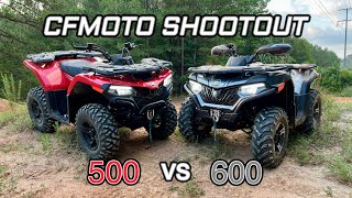 2022 CFMOTO CFORCE 500 vs 600 Race  Which One Should You Buy [upl. by Madelyn]