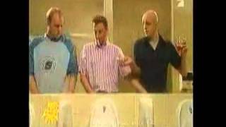 021 three men in toilette drinking beer  funny beer commercial ad from Beer Planetmp4 [upl. by Helbonnas]