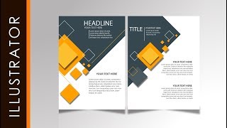 Tutorial Easy Brochure Design Tutorial Simple Yellow Using Adobe Illustrator [upl. by Ahseyt]